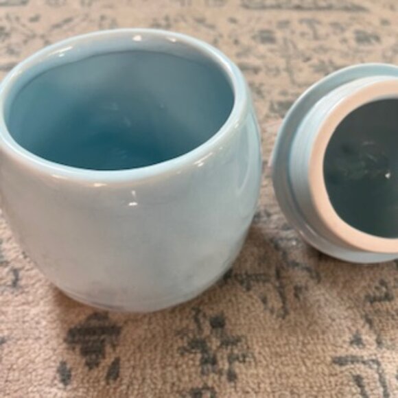 New Rae Dunn Mini Egg Shaped Baby Blue EGG HUNT Canister - Picture 8 of 8